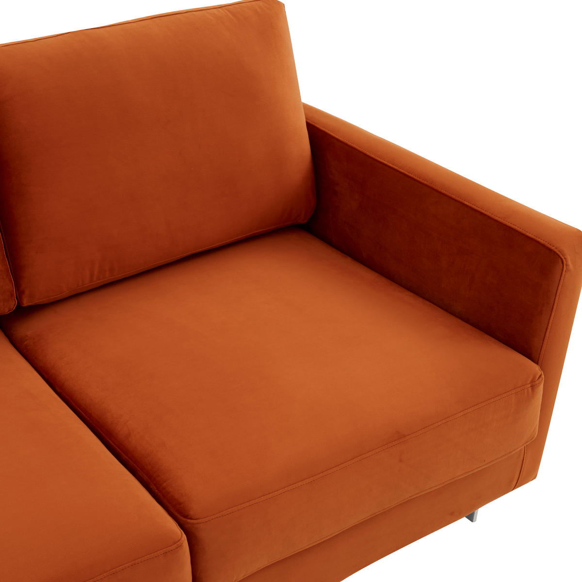 Lincoln 3 - Seater Sofa Upholstered in Velvet/Leather with Black/Silver/Gold Steel Base
