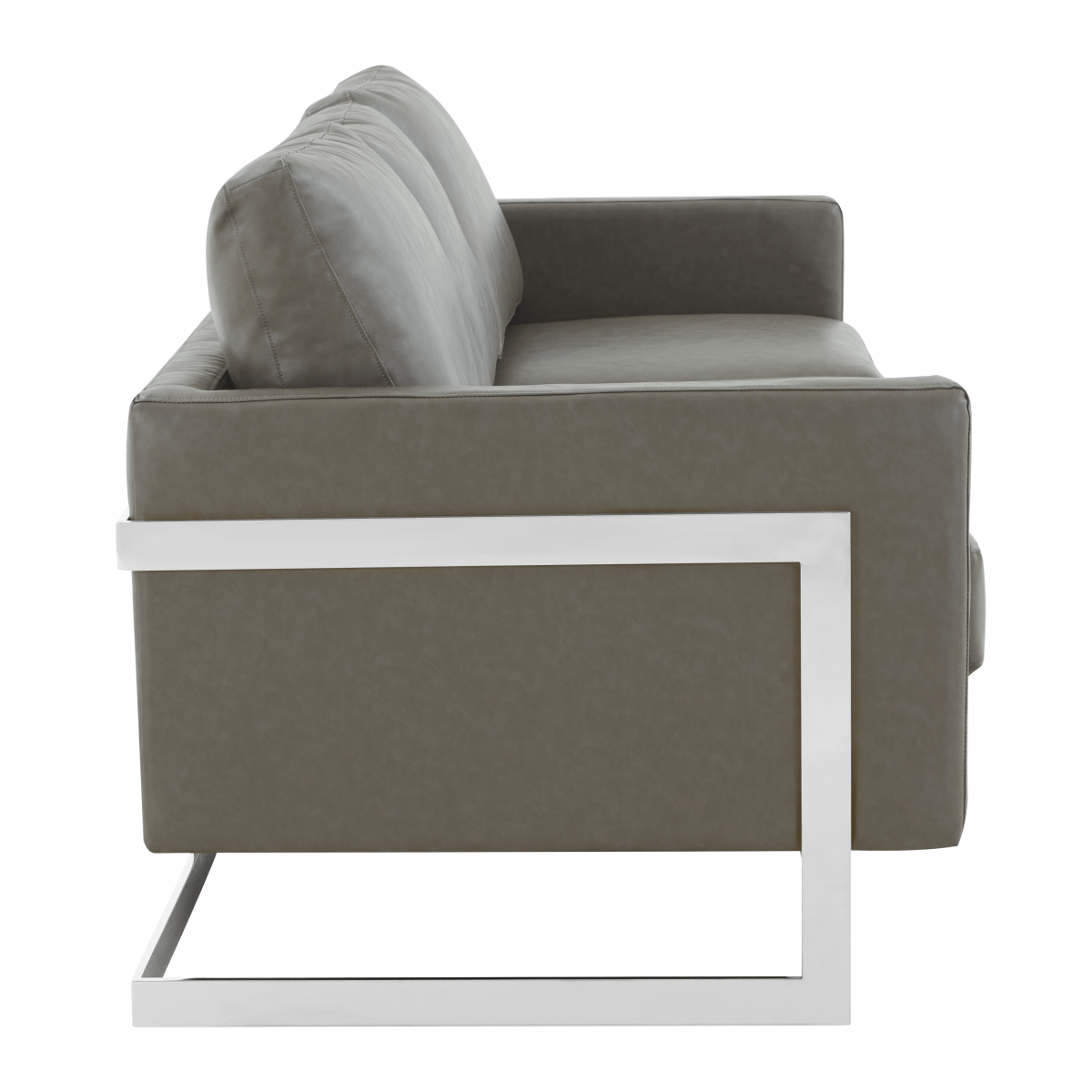 Lincoln 3 - Seater Sofa Upholstered in Velvet/Leather with Black/Silver/Gold Steel Base