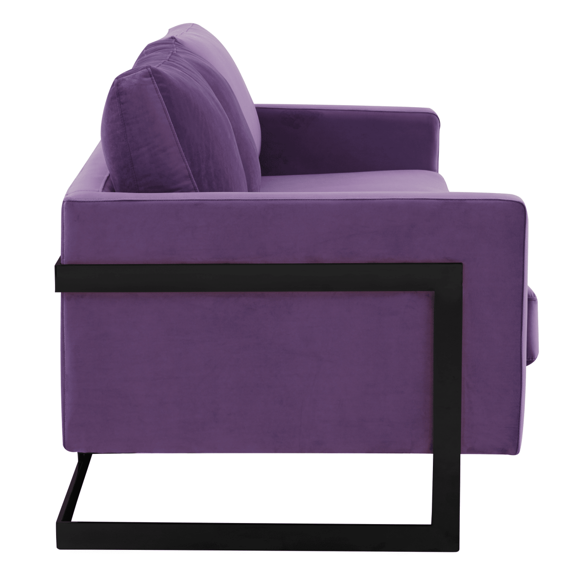 Lincoln 3 - Seater Sofa Upholstered in Velvet/Leather with Black/Silver/Gold Steel Base