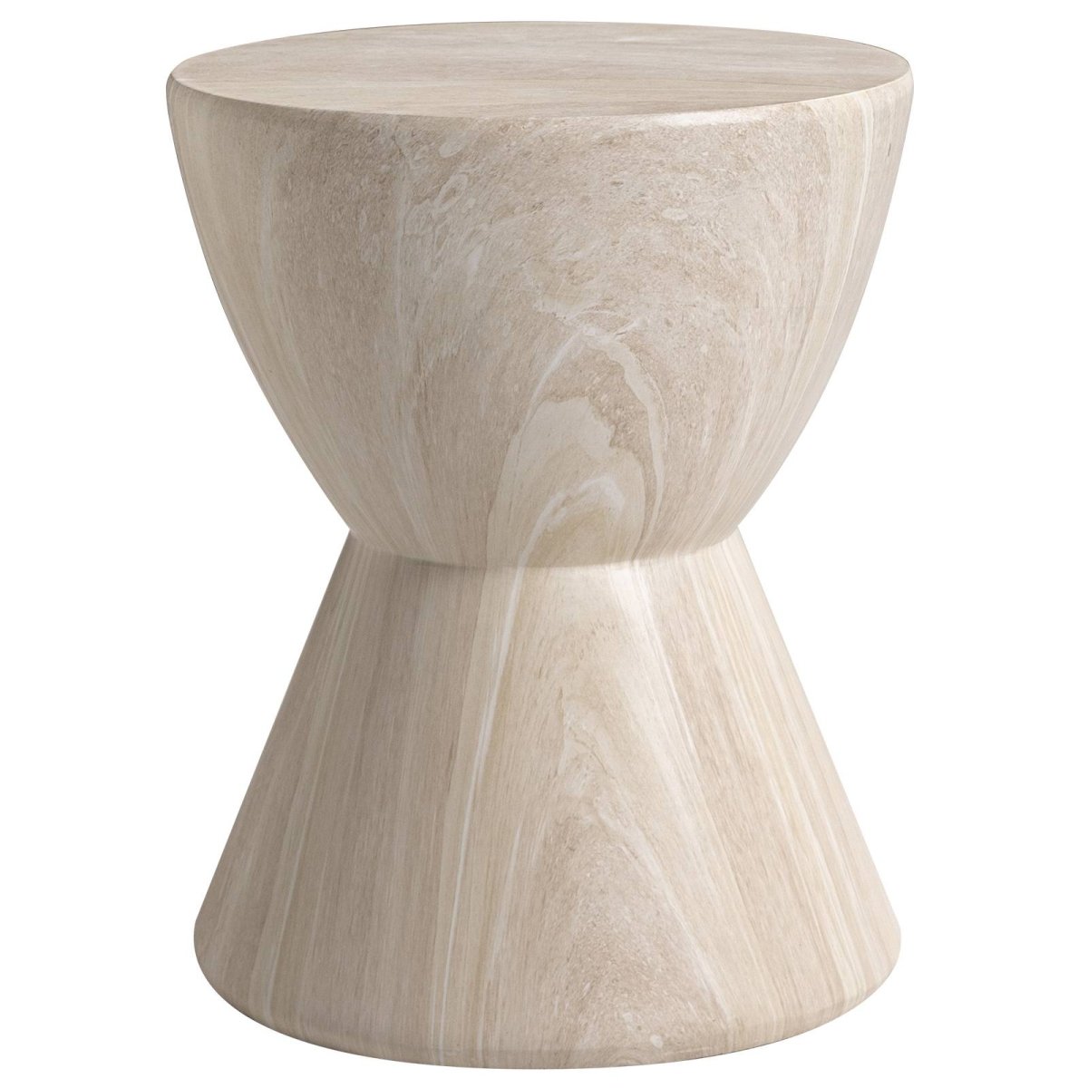 Loft 14" Wide Round Fiberstone Side End Table with Hourglass Design