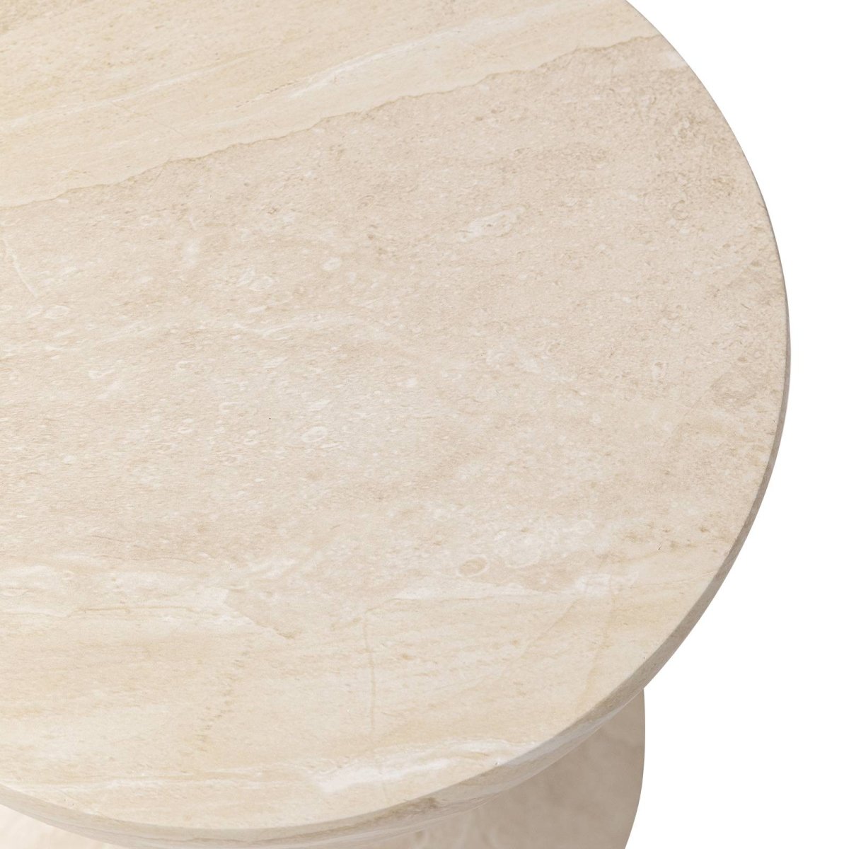 Loft 14" Wide Round Fiberstone Side End Table with Hourglass Design