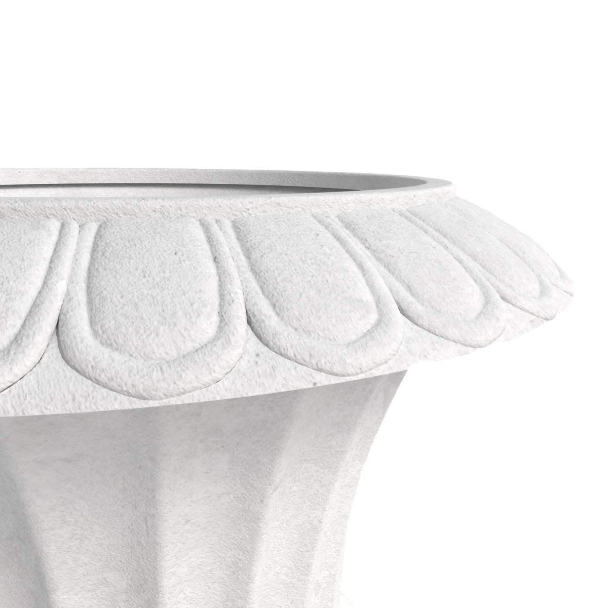 Lotus Fiberstone and Clay Urn Planter Pot Indoor Outdoor with Drainage Holes