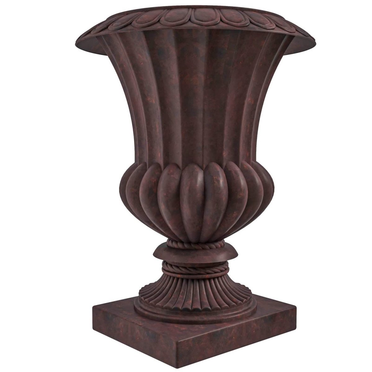 Lotus Fiberstone and Clay Urn Planter Pot Indoor Outdoor with Drainage Holes