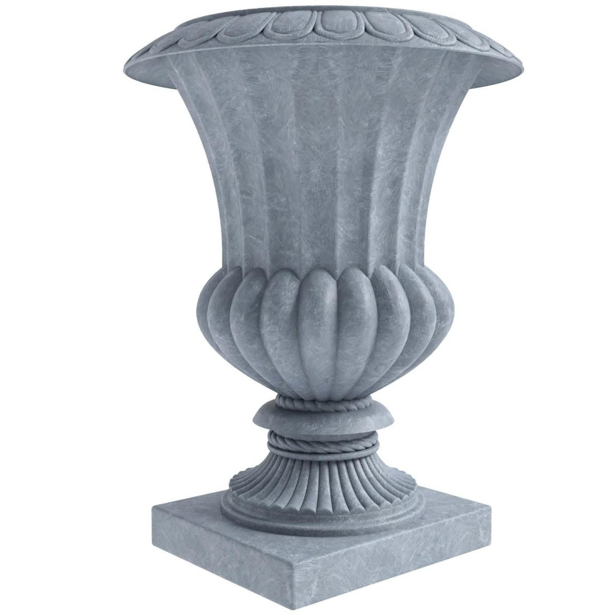 Lotus Fiberstone and Clay Urn Planter Pot Indoor Outdoor with Drainage Holes