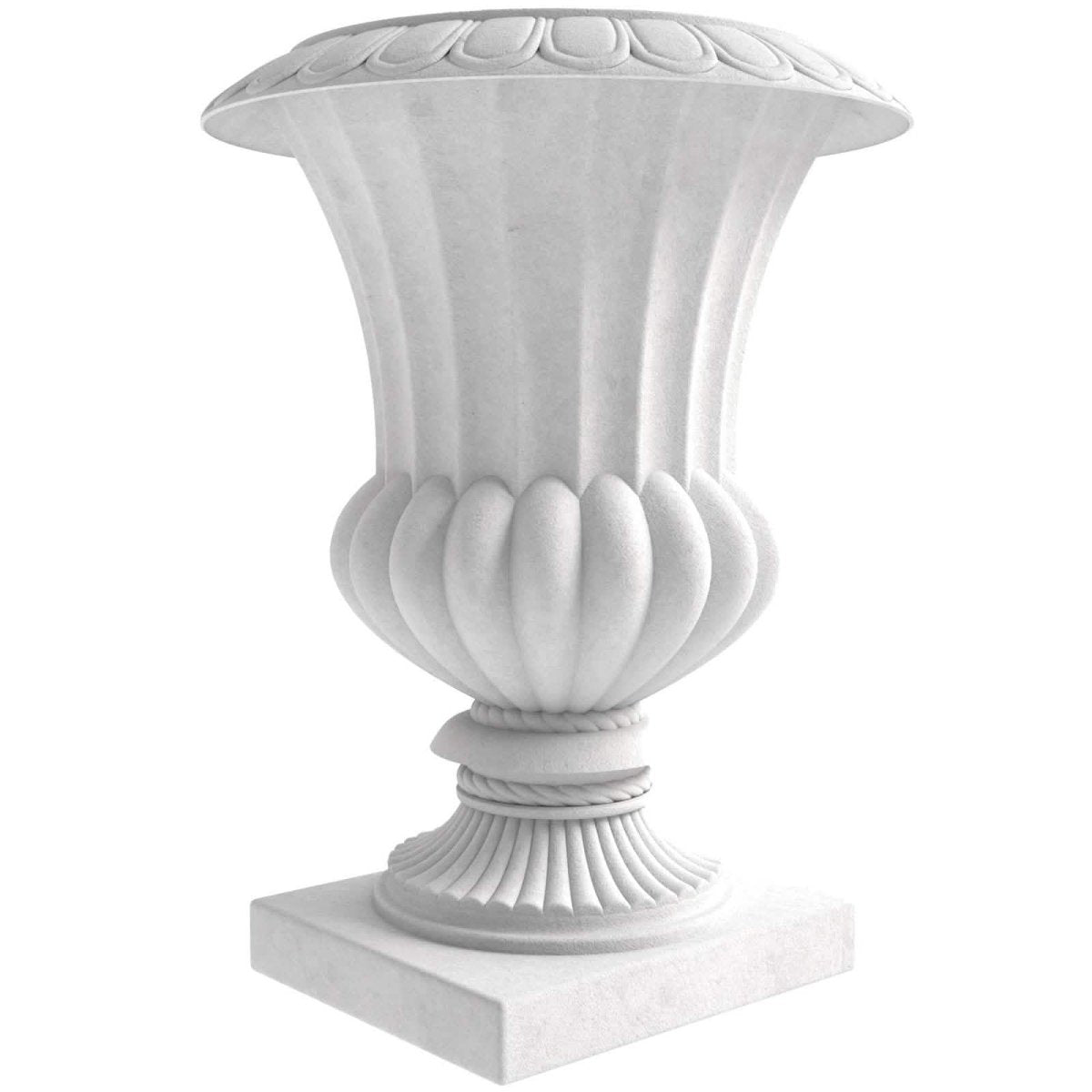 Lotus Fiberstone and Clay Urn Planter Pot Indoor Outdoor with Drainage Holes