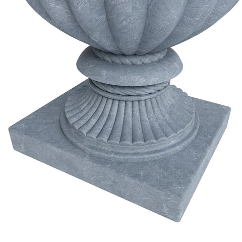 Lotus Fiberstone and Clay Urn Planter Pot Indoor Outdoor with Drainage Holes