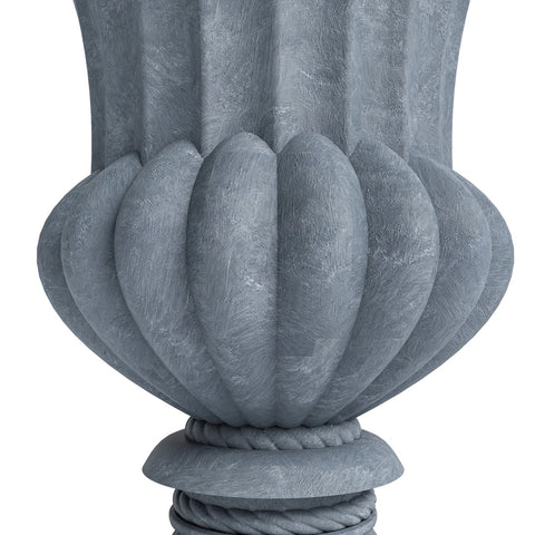 Lotus Fiberstone and Clay Urn Planter Pot Indoor Outdoor with Drainage Holes