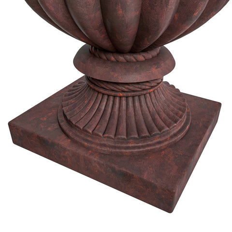 Lotus Fiberstone and Clay Urn Planter Pot Indoor Outdoor with Drainage Holes