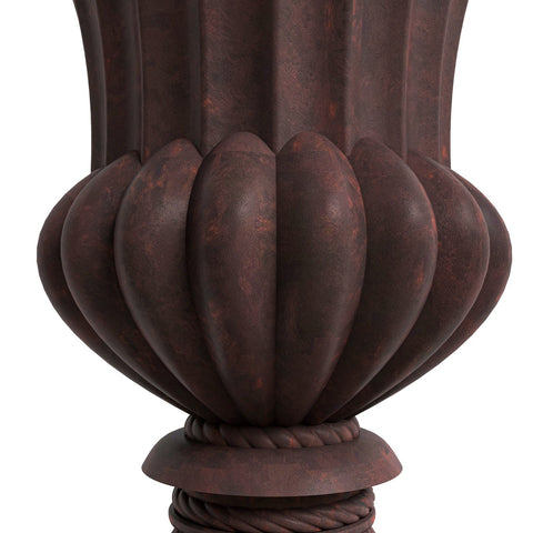 Lotus Fiberstone and Clay Urn Planter Pot Indoor Outdoor with Drainage Holes