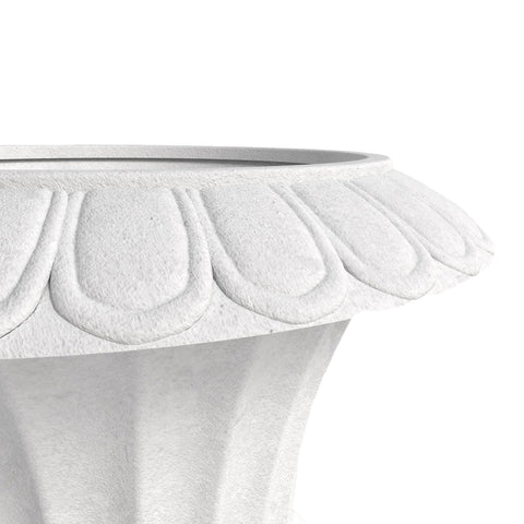 Lotus Fiberstone and Clay Urn Planter Pot Indoor Outdoor with Drainage Holes