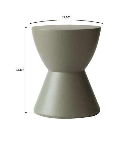 Loft Side Table Hourglass Design in Fiberstone Accent Table