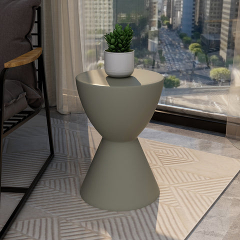 Loft Side Table Hourglass Design in Fiberstone Accent Table