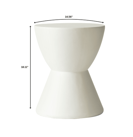 Loft Side Table Hourglass Design in Fiberstone Accent Table