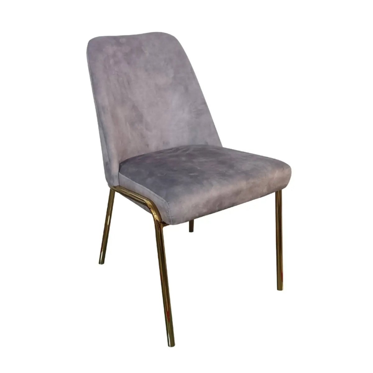 Lumen Modern Upholstered Dining Chair with Gold Steel Legs, Ergonomic Accent Chair