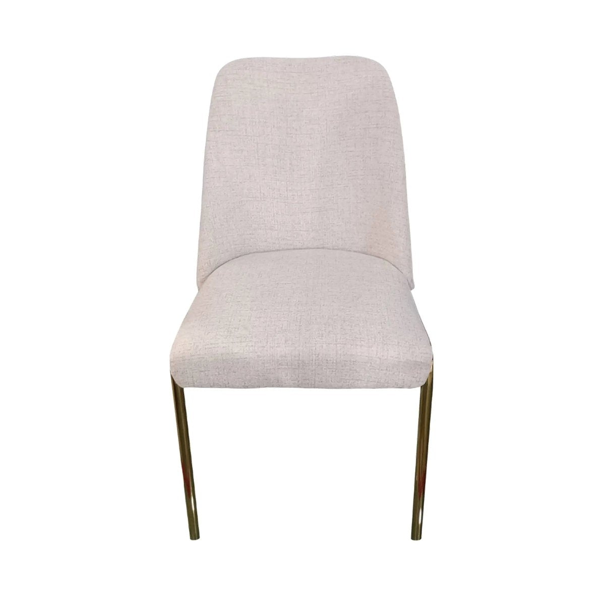 Lumen Modern Upholstered Dining Chair with Gold Steel Legs, Ergonomic Accent Chair