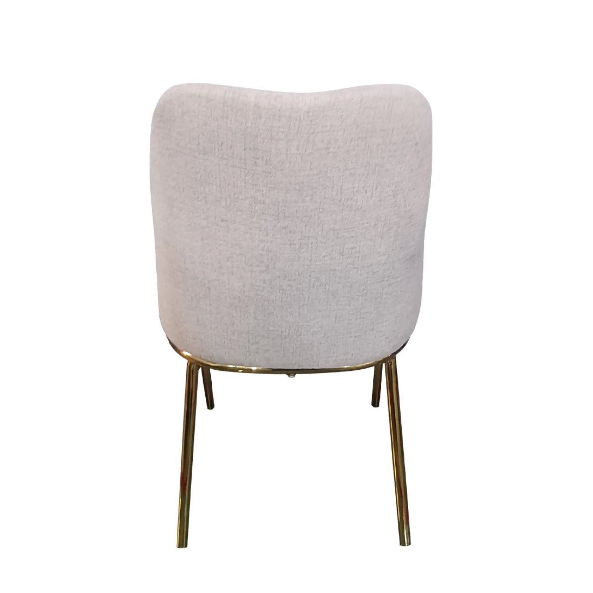 Lumen Modern Upholstered Dining Chair with Gold Steel Legs, Ergonomic Accent Chair