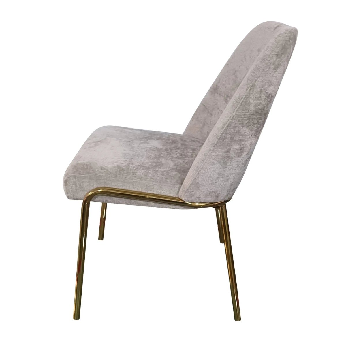 Lumen Modern Upholstered Dining Chair with Gold Steel Legs, Ergonomic Accent Chair