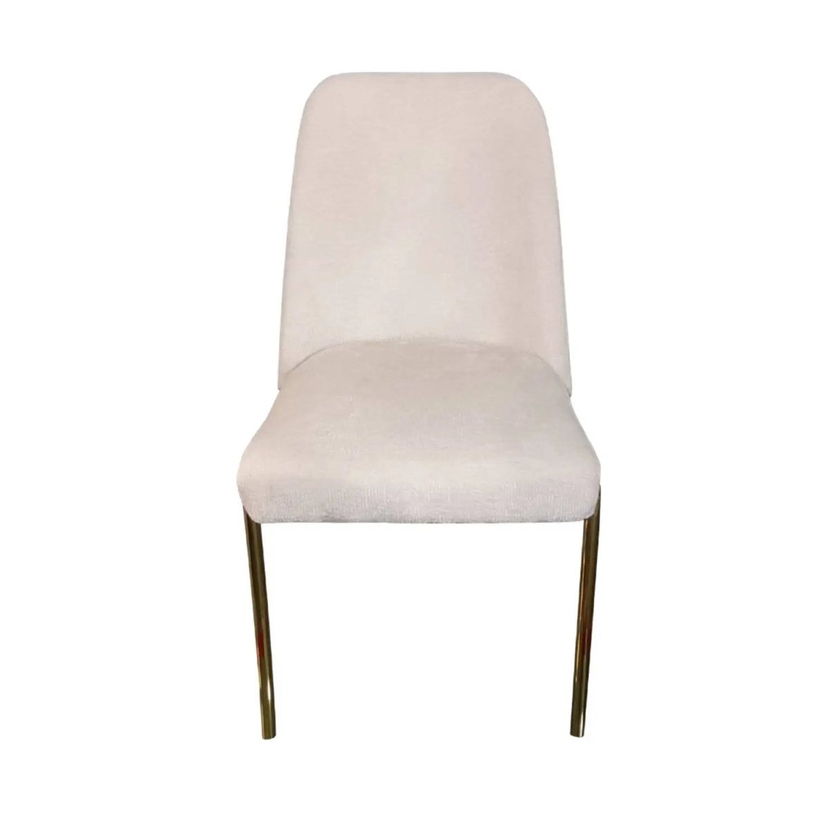 Lumen Modern Upholstered Dining Chair with Gold Steel Legs, Ergonomic Accent Chair