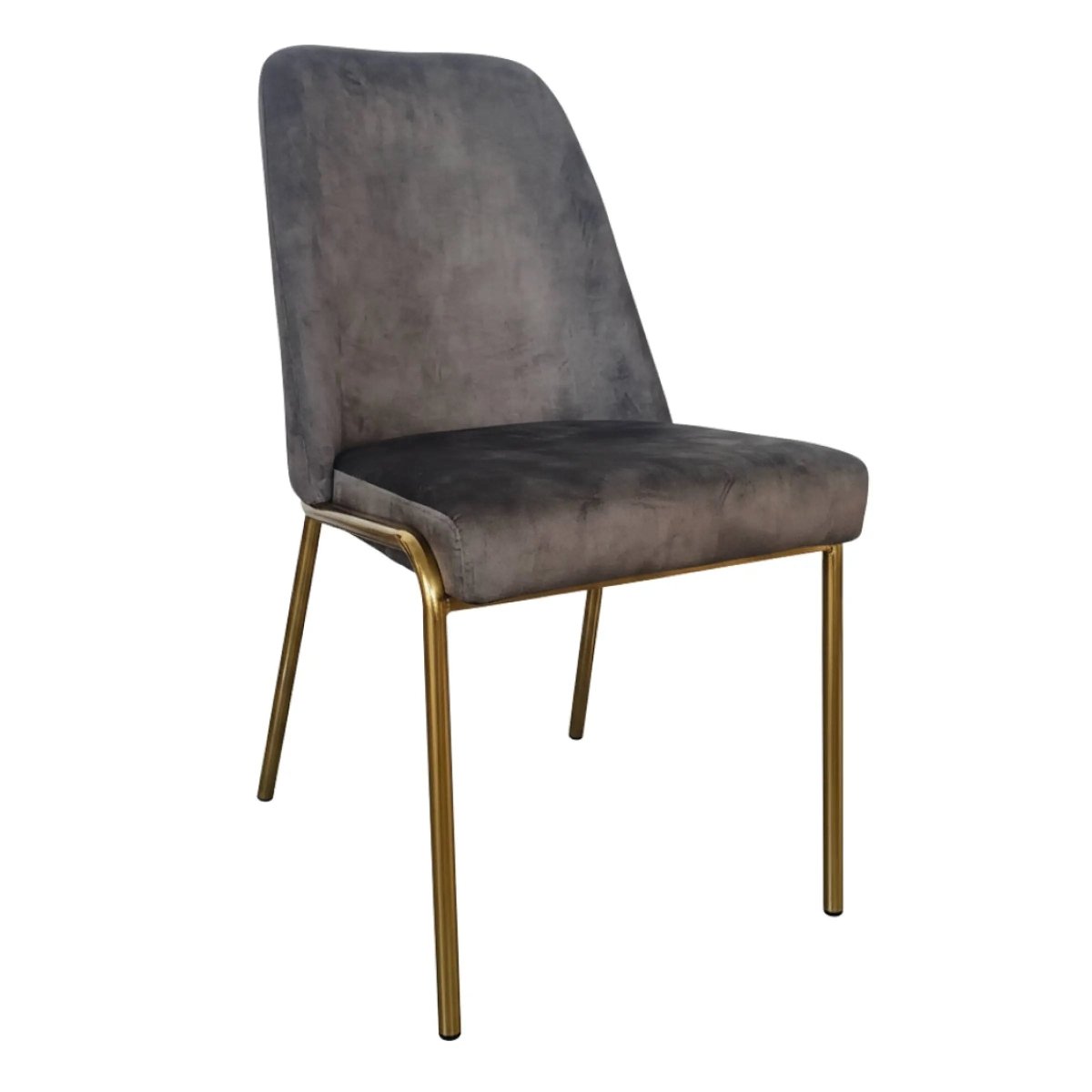 Lumen Modern Upholstered Dining Chair with Gold Steel Legs, Ergonomic Accent Chair