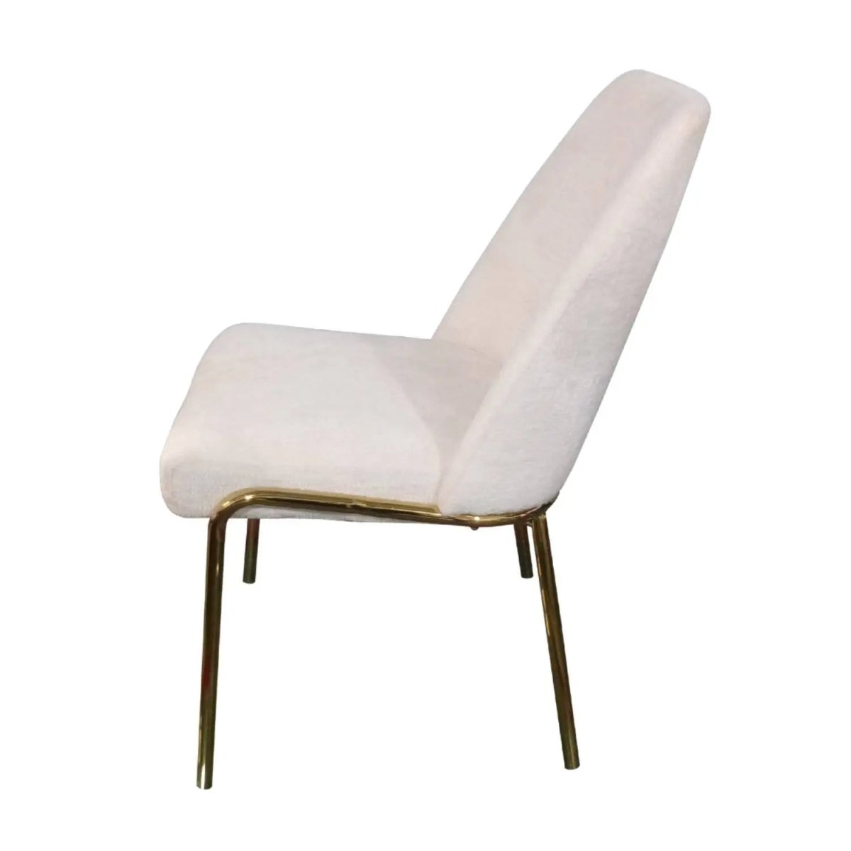 Lumen Modern Upholstered Dining Chair with Gold Steel Legs, Ergonomic Accent Chair