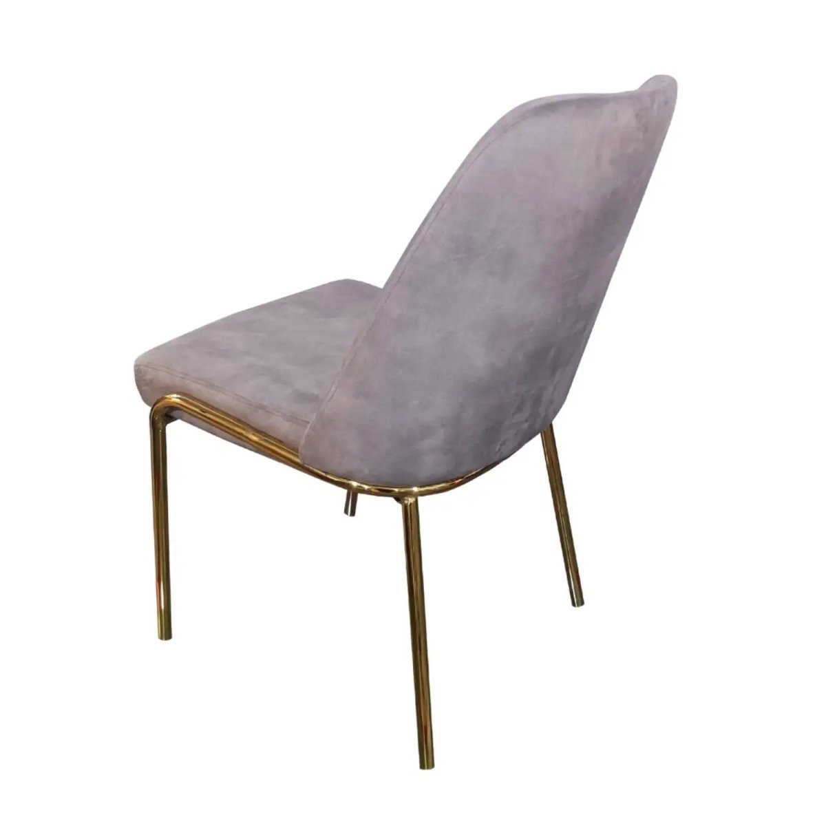Lumen Modern Upholstered Dining Chair with Gold Steel Legs, Ergonomic Accent Chair