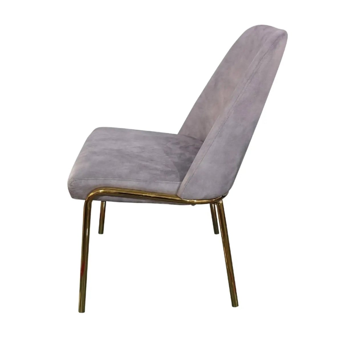 Lumen Modern Upholstered Dining Chair with Gold Steel Legs, Ergonomic Accent Chair