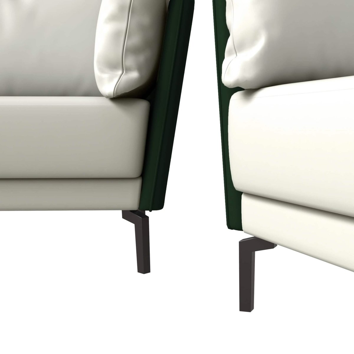 Luxify 3 - Piece Leather Sofa Set with Stainless Steel Legs and Removable Cushions