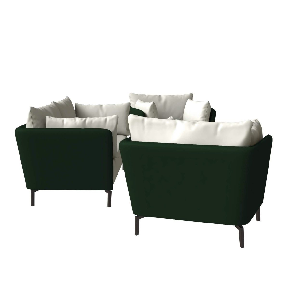 Luxify 3 - Piece Leather Sofa Set with Stainless Steel Legs and Removable Cushions
