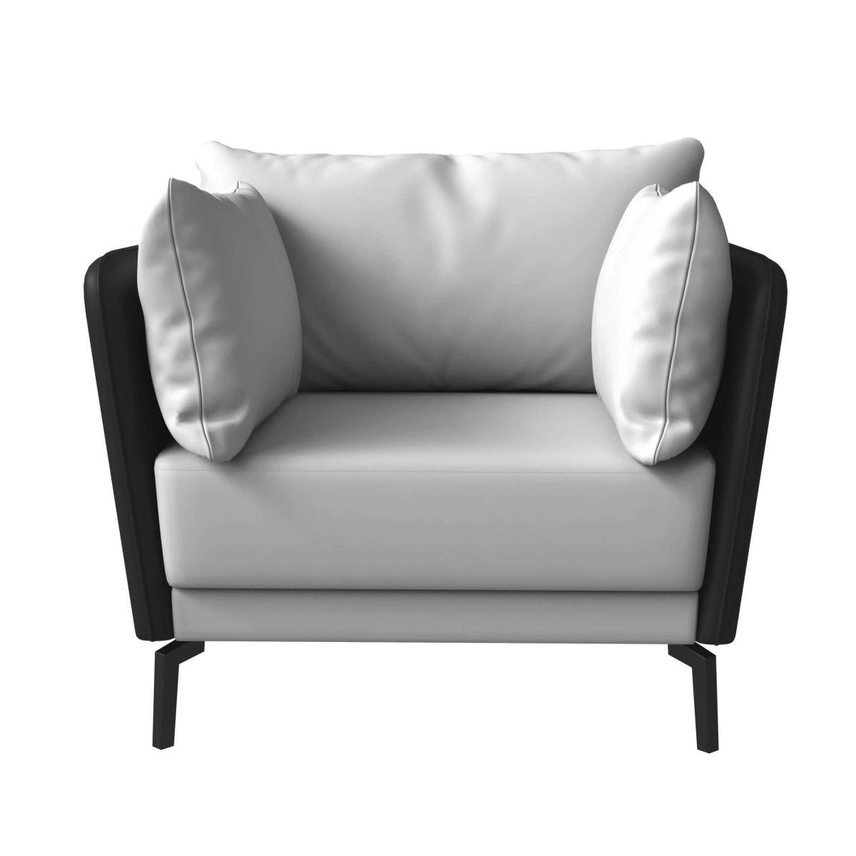 Luxify Single - Seater Leather Sofa Accent Armchair with Stainless Steel Legs and Removable Cushions