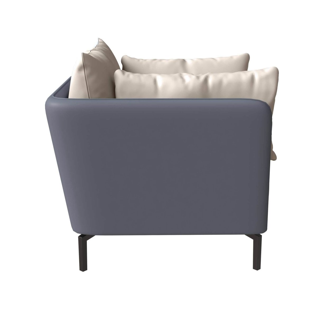 Luxify Single - Seater Leather Sofa Accent Armchair with Stainless Steel Legs and Removable Cushions