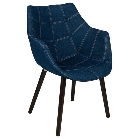 Milburn Modern Tufted Denim Lounge Accent Armchair