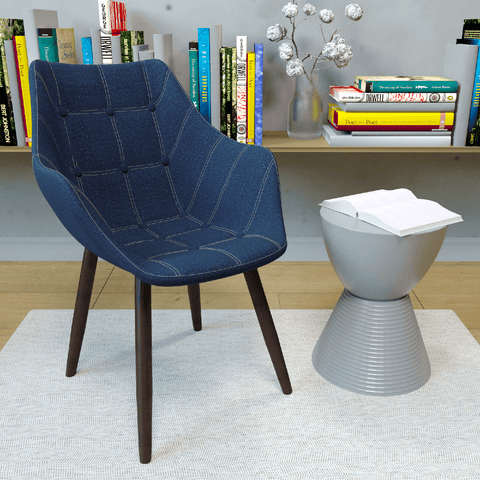 Milburn Modern Tufted Denim Lounge Accent Armchair