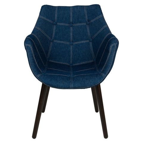 Milburn Modern Tufted Denim Lounge Accent Armchair