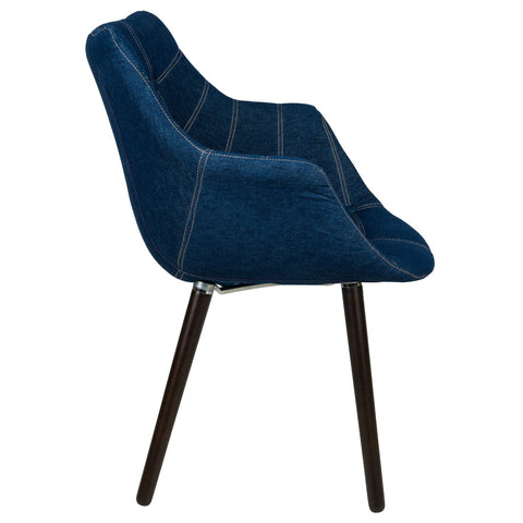 Milburn Modern Tufted Denim Lounge Accent Armchair