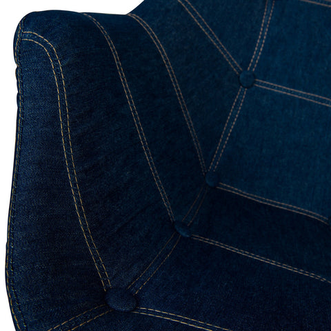 Milburn Modern Tufted Denim Lounge Accent Armchair