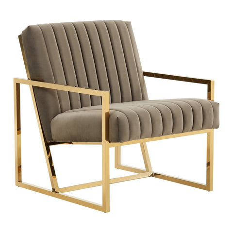 Montgomery Velvet Pinstripe Design Accent Armchair With Gold Frame