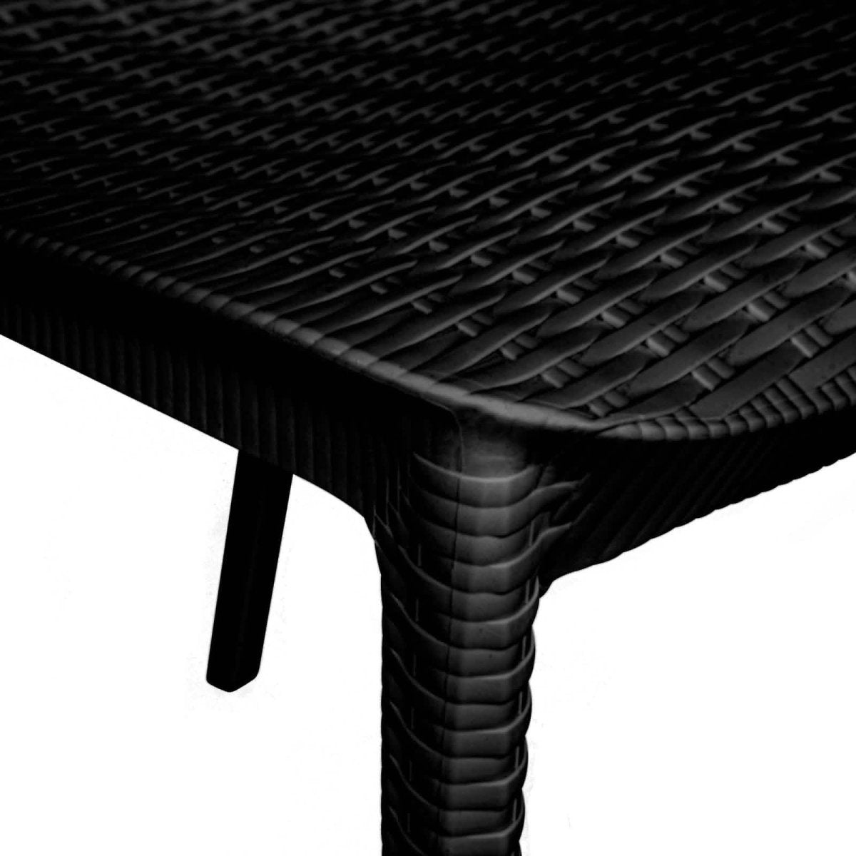 Mace Mid-Century 5-Piece Outdoor Dining Set Black Dining Set Leisuremod