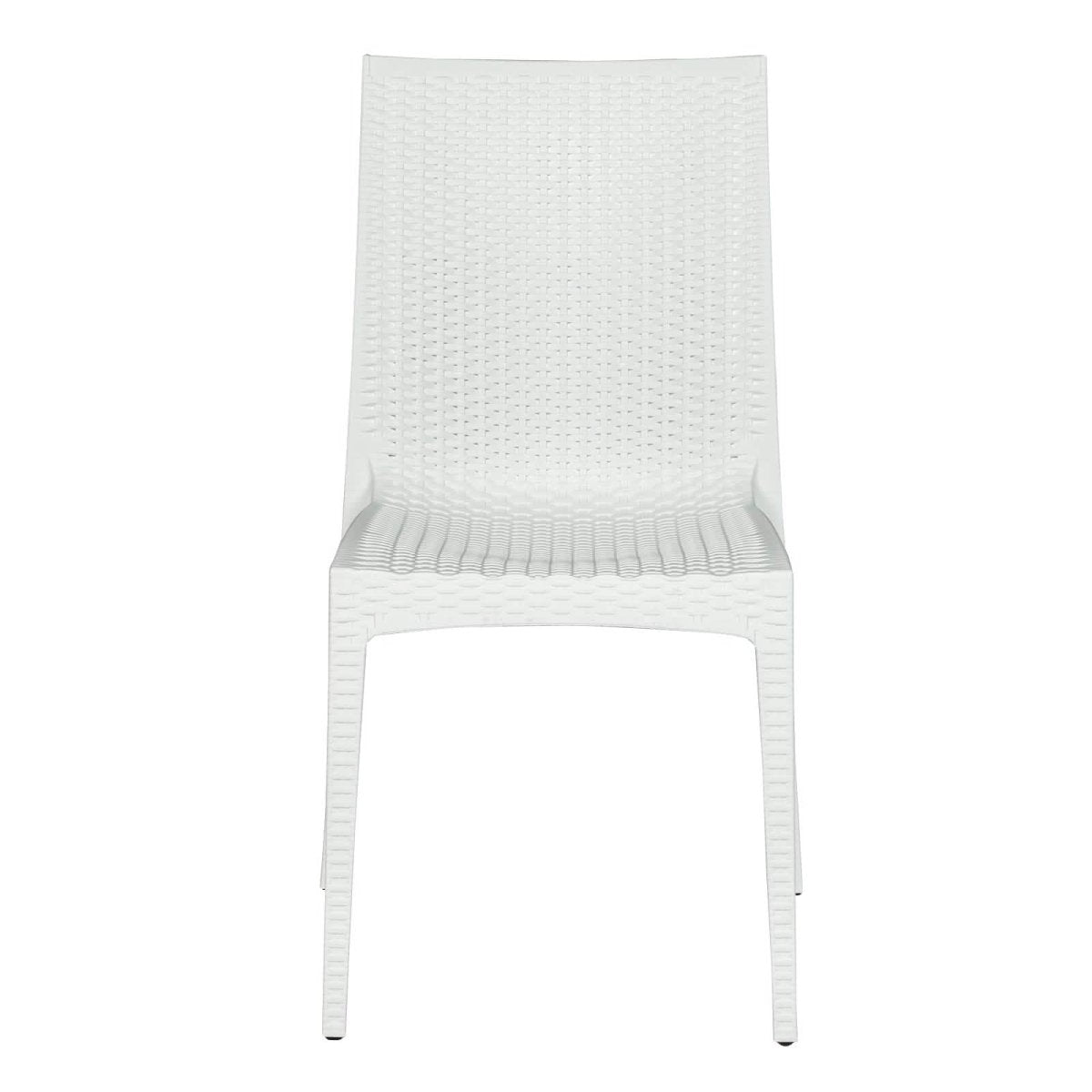 Mace Mid-Century 5-Piece Outdoor Dining Set White Dining Set Leisuremod
