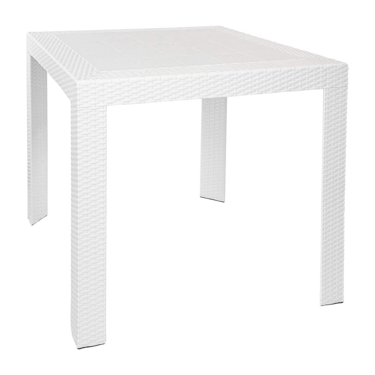 Mace Mid-Century 5-Piece Outdoor Dining Set White Dining Set Leisuremod