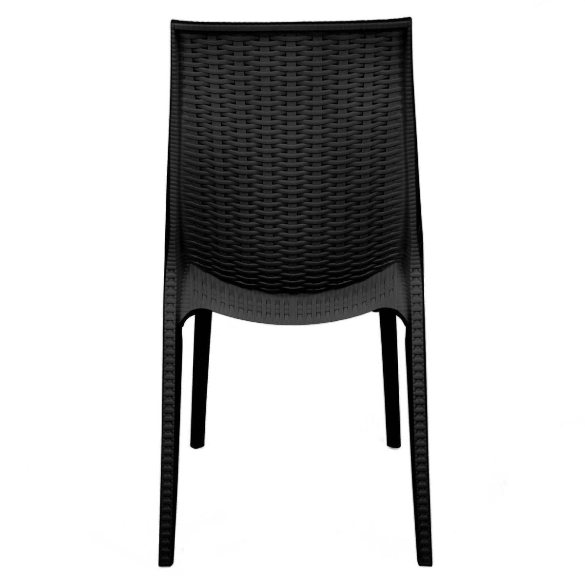 Mace Mid-Century 5-Piece Outdoor Dining Set Black Dining Set Leisuremod
