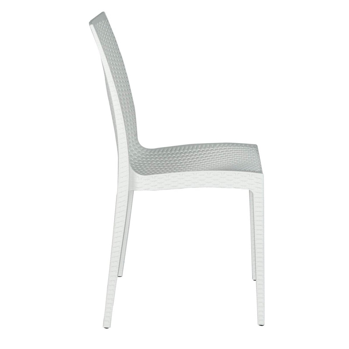Mace Mid-Century 5-Piece Outdoor Dining Set White Dining Set Leisuremod