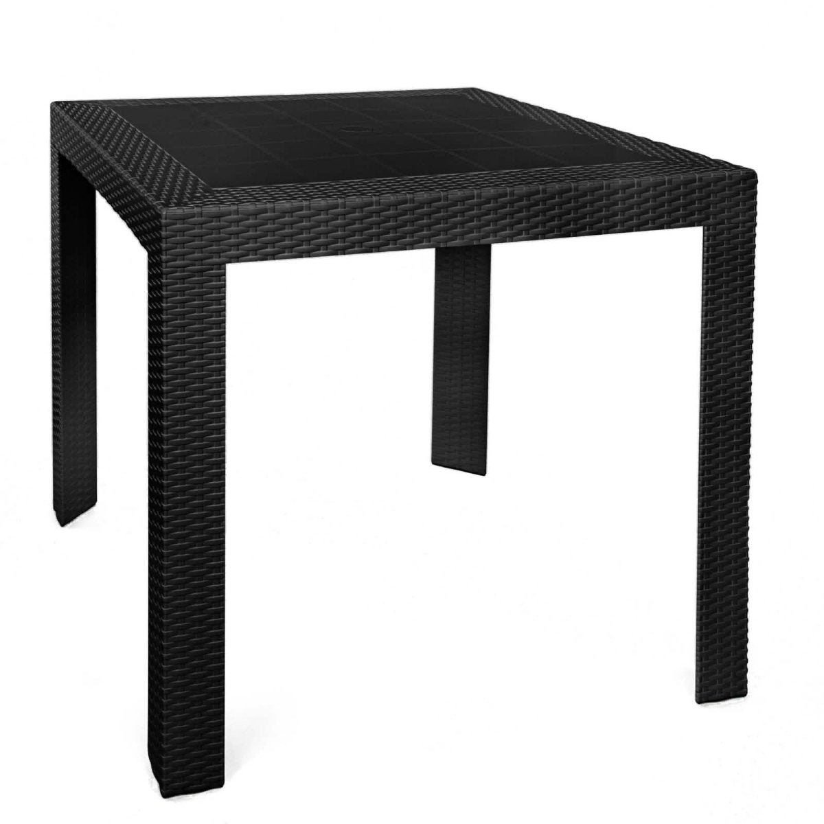 Mace Mid-Century 5-Piece Outdoor Dining Set Black Dining Set Leisuremod