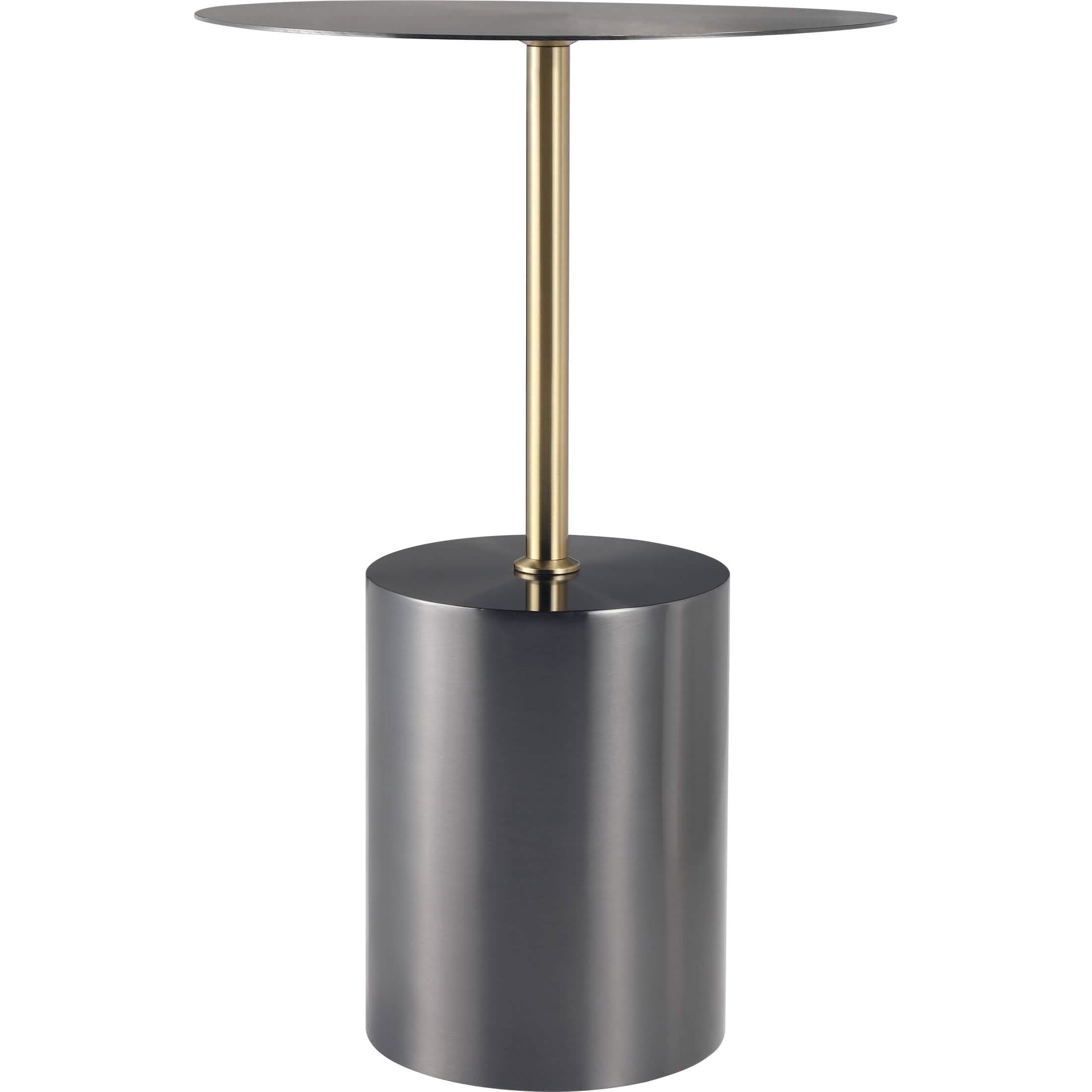 Malta Round Side Table Modern Accent End Table with Stainless Steel Pedestal Base