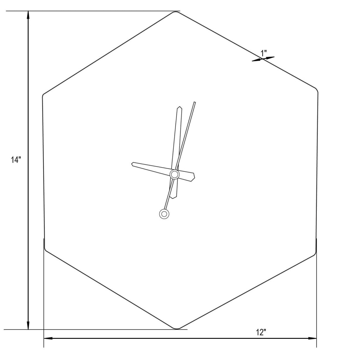 Manchester Modern hexagon Silent Non - Ticking Wall Clock
