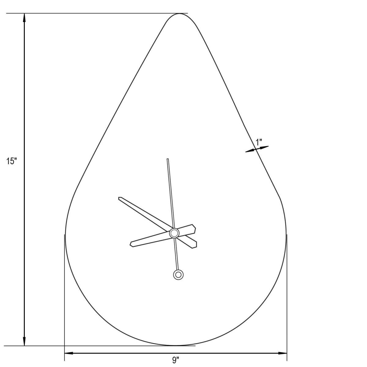 Manchester Modern Tear - Drop Silent Non - Ticking Wall Clock