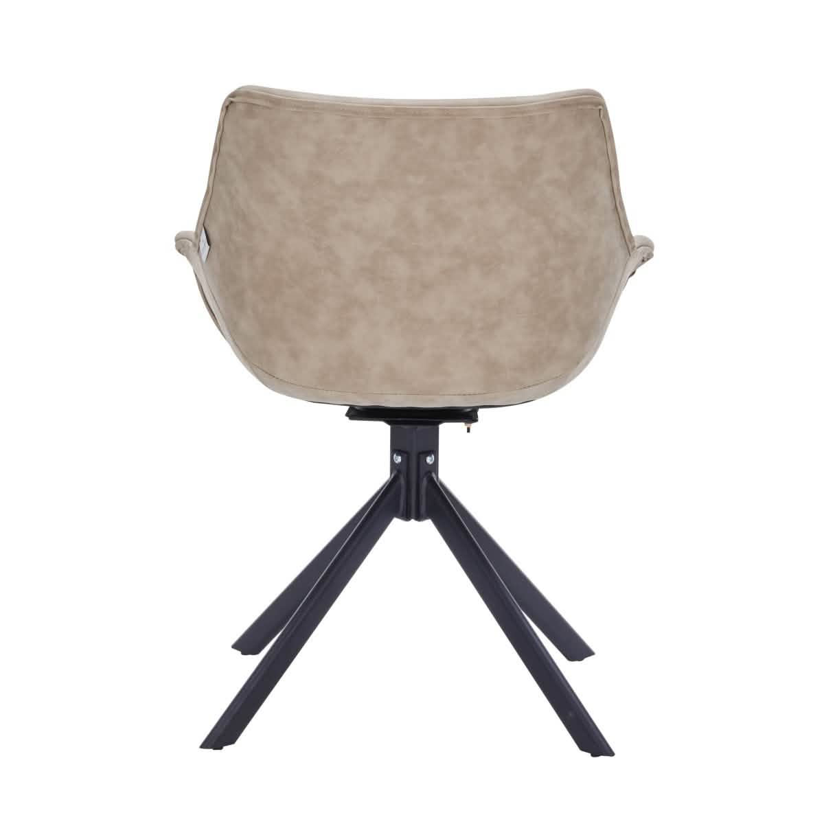 Markley Dining Chair Upholstered in Leather 360 - Degree Swivel Armchair