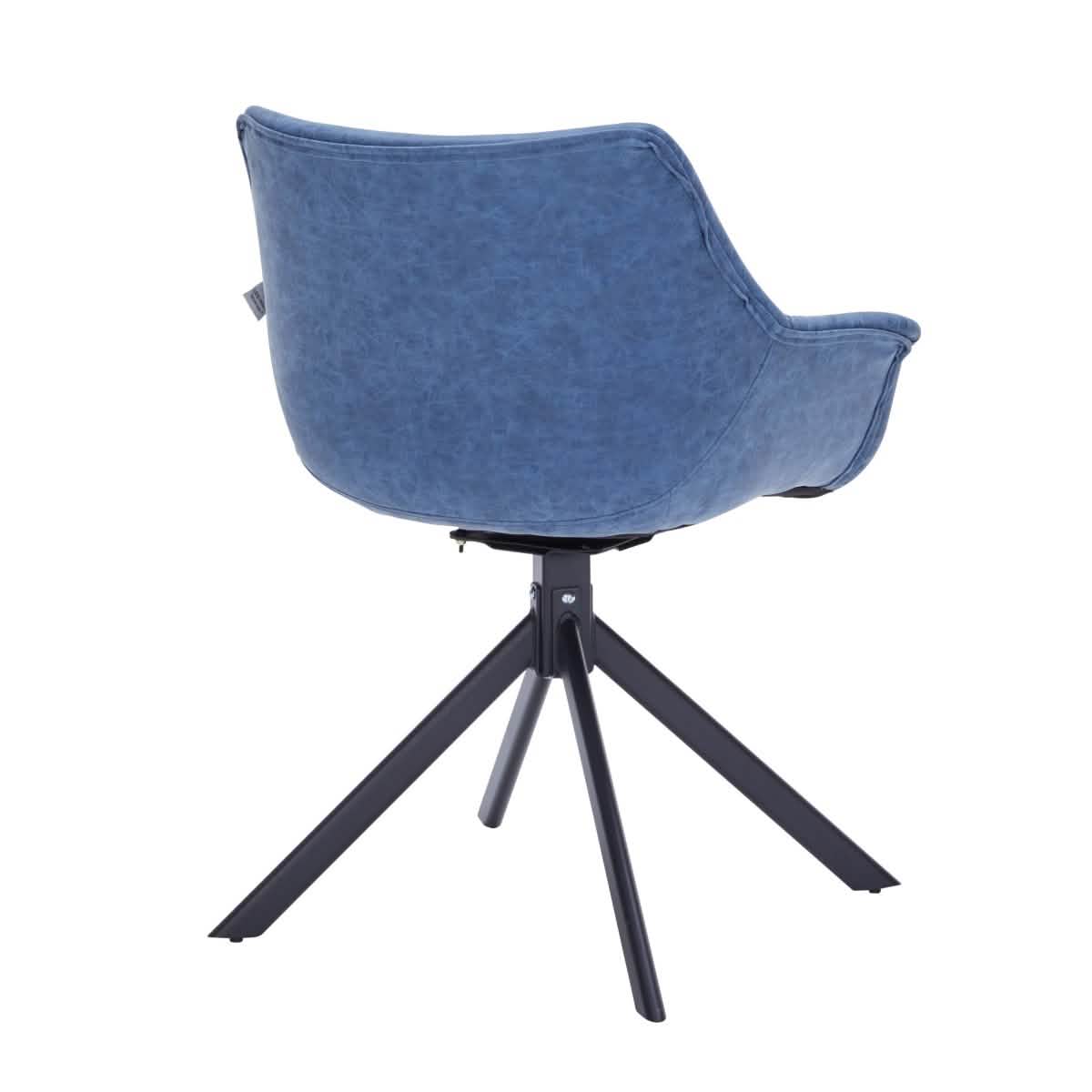 Markley Dining Chair Upholstered in Leather 360 - Degree Swivel Armchair
