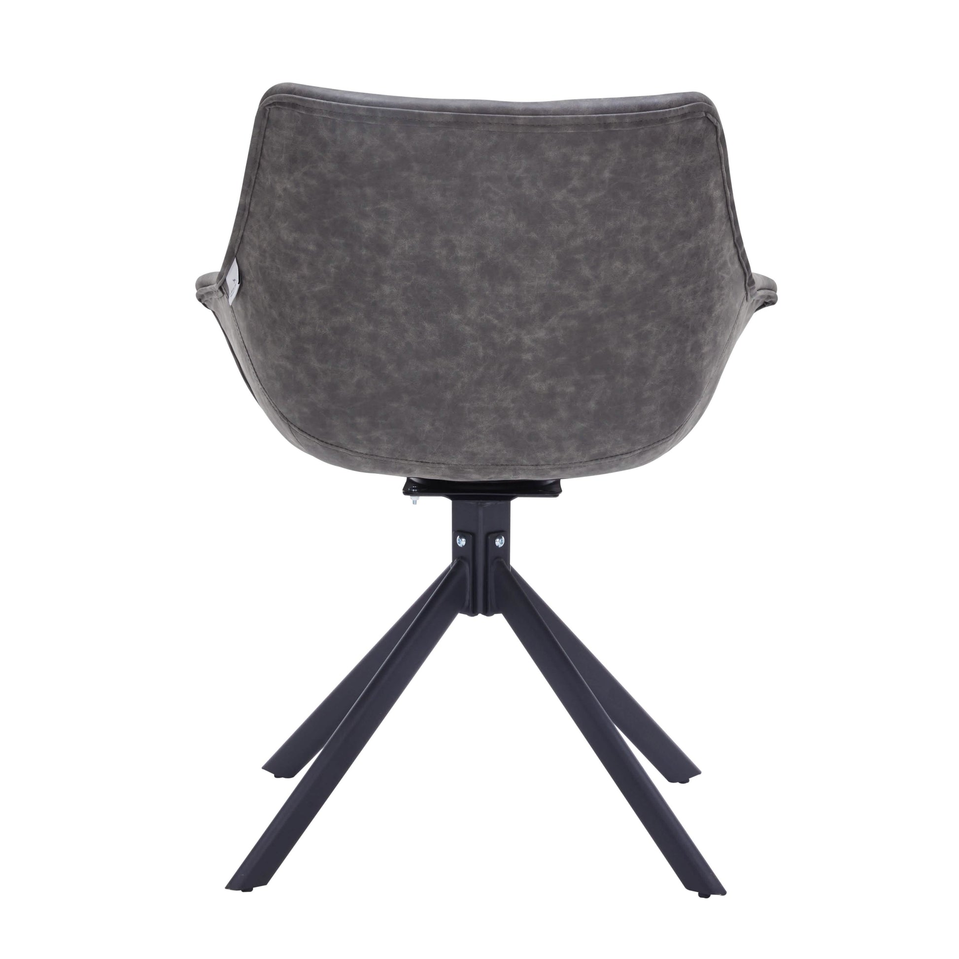 Markley Dining Chair Upholstered in Leather 360 - Degree Swivel Armchair