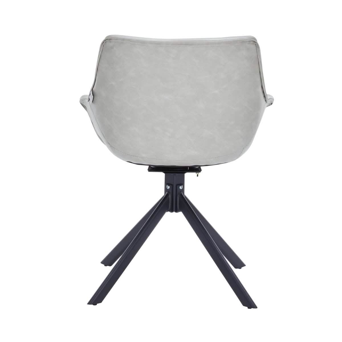 Markley Dining Chair Upholstered in Leather 360 - Degree Swivel Armchair