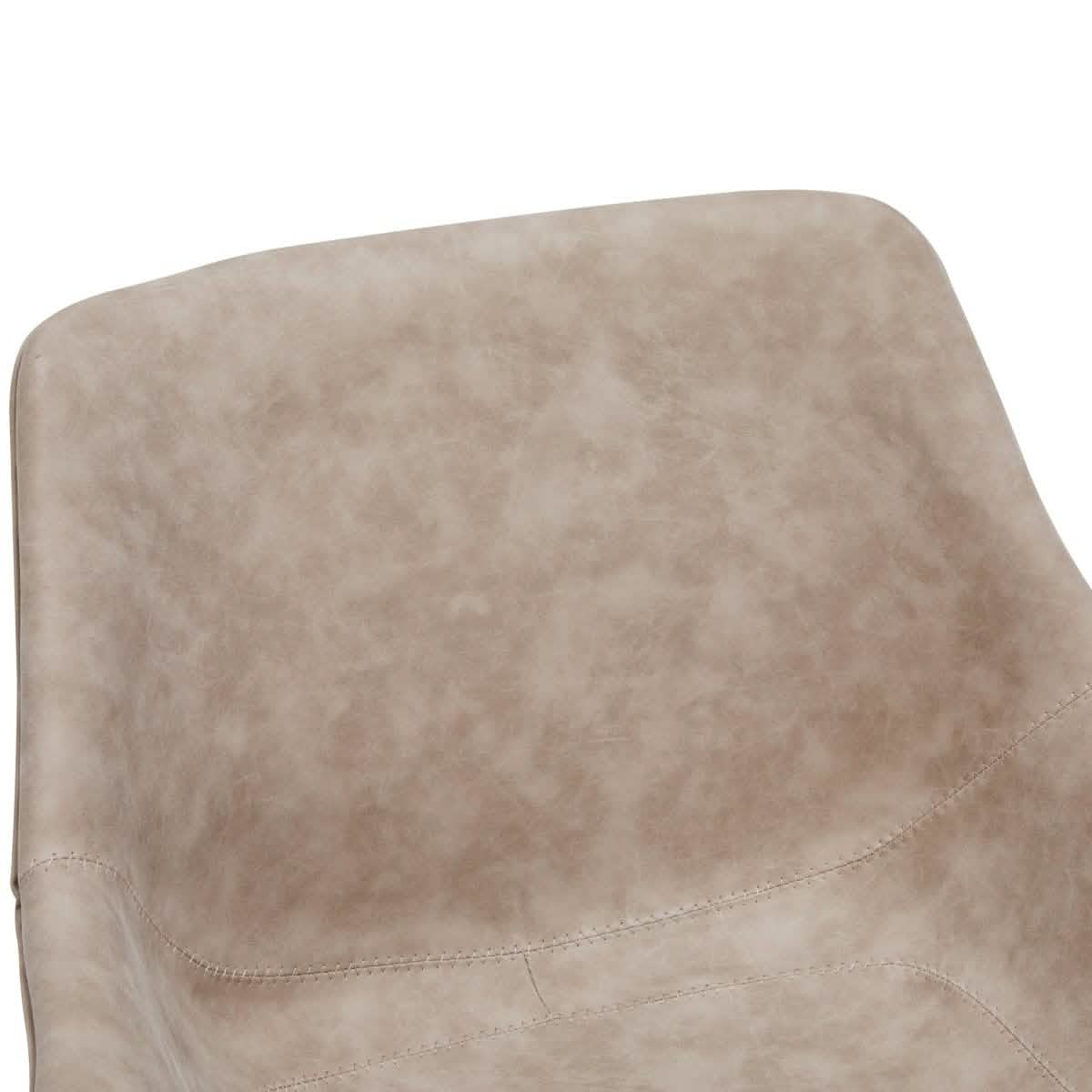 Markley Dining Chair Upholstered in Leather 360 - Degree Swivel Armchair